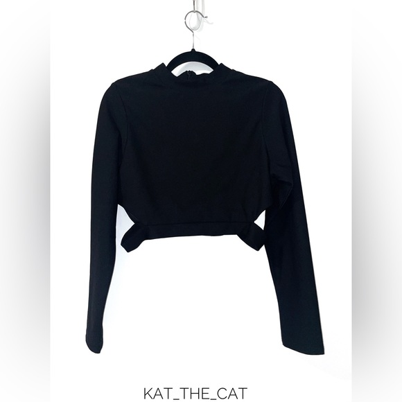 Missguided X Nicole Women's Black Crop Top with Cut Out Sides - Size US 10 - Picture 5 of 11